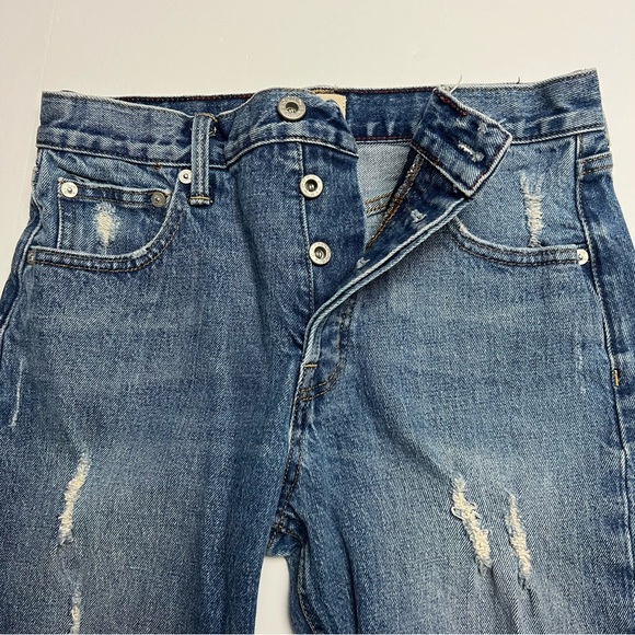 Gap x Cone Denim Distressed High Rise Straight Leg Jeans Size: 26x28 - Picture 3 of 7